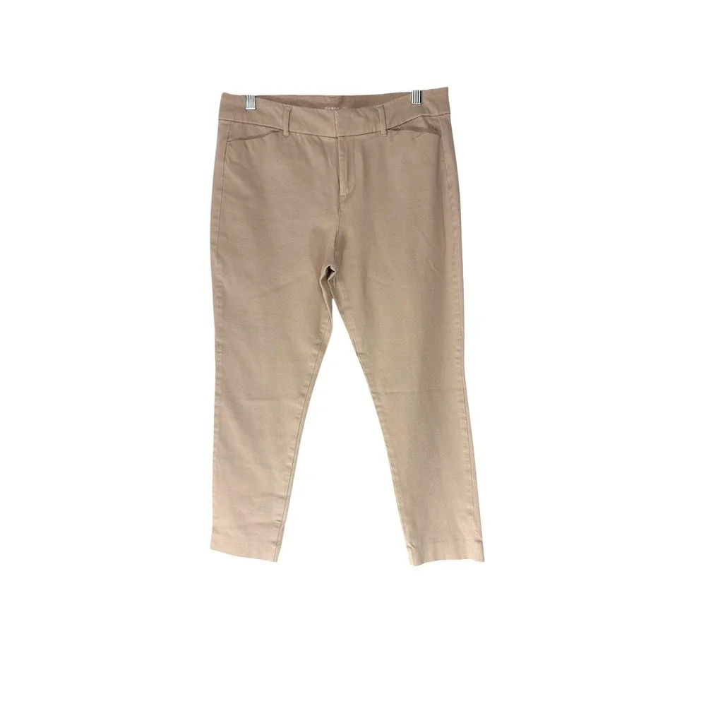 Old Navy Kahki Tan Career Office Straight‎ Leg Pixie Ankle Dress Pants Size 10